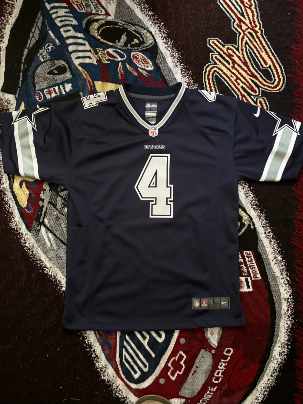 Nike NFL Youth #4 Dak Prescott Dallas Cowboys Game Jersey On Field Youth Size L